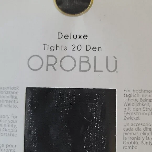 OROBLU Deluxe Tights 20 Denier Size S Black With Metallic Threads VOBC67789 NEW - Picture 6 of 12
